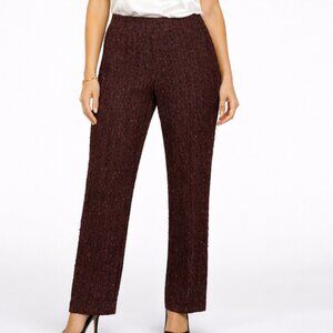 Dennis Basso 30th Anniversary Sequin Wide Leg Pants Small Wine NEW